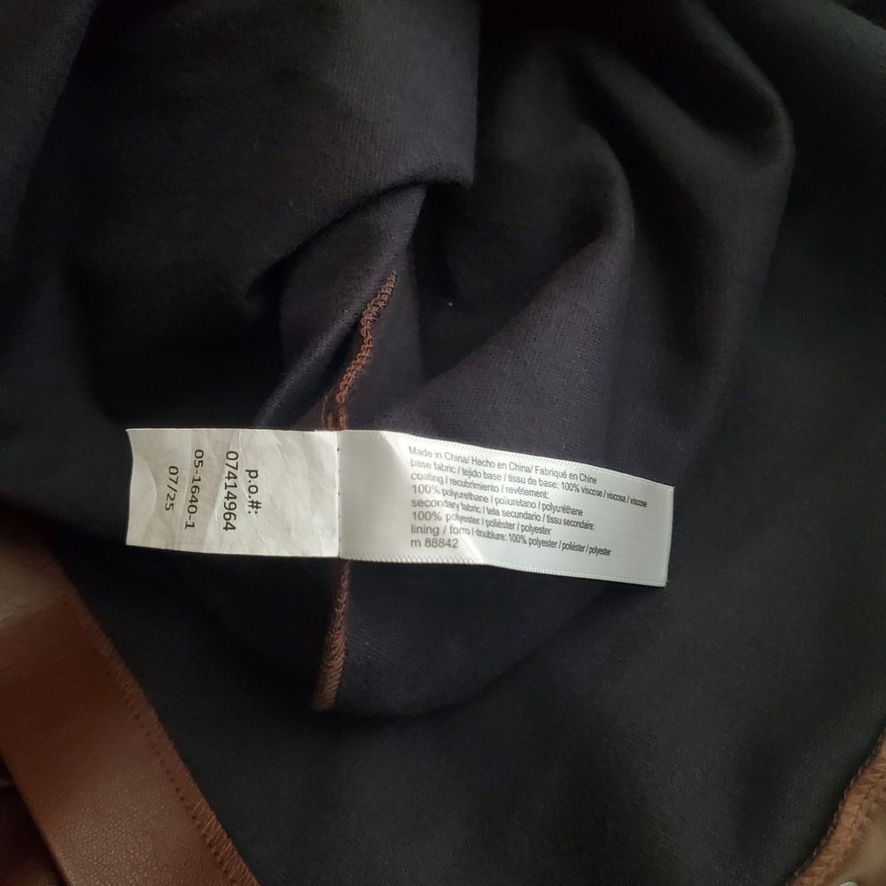 Eloquii Brown Faux Leather Sherpa Trim Button Front Mini Dress Jacket Size 14 - Picture 6 of 7